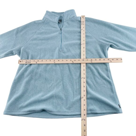Eddie Bauer Womens 1/4 Zip Pullover Fleece Sweater XXL Light Blue Polyester - Picture 3 of 5